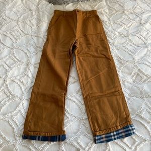 Carhartt Canvas Dungaree Flannel Lined Pants Size 14 Boys